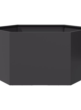 VidaXL Plantenbak zeshoek 104x90x45 cm staal zwart