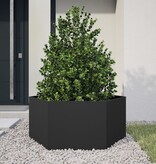 VidaXL Plantenbak zeshoek 104x90x45 cm staal zwart