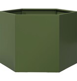 VidaXL Plantenbak zeshoek 69x60x45 cm staal olijfgroen