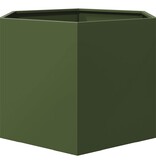 VidaXL Plantenbak zeshoek 69x60x45 cm staal olijfgroen
