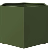 VidaXL Plantenbak zeshoek 69x60x45 cm staal olijfgroen