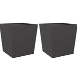 VidaXL Plantenbakken 2 st 50x50x50 cm staal zwart