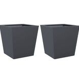 VidaXL Plantenbakken 2 st 40x40x40 cm staal antracietkleurig