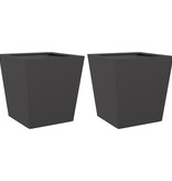 VidaXL Plantenbakken 2 st 40x40x40 cm staal zwart