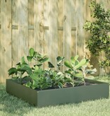 VidaXL Plantenbak verhoogd 100x100x33,5 cm staal olijfgroen