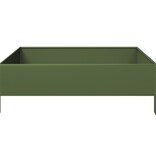VidaXL Plantenbak verhoogd 100x100x33,5 cm staal olijfgroen
