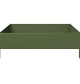 VidaXL Plantenbak verhoogd 100x100x33,5 cm staal olijfgroen