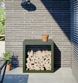 VidaXL Haardhoutrek 60x40x60 cm staal groen