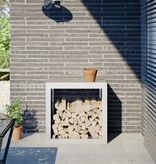 VidaXL Haardhoutrek 60x40x60 cm staal wit