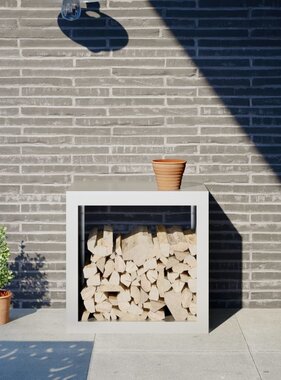 VidaXL Haardhoutrek 60x40x60 cm staal wit