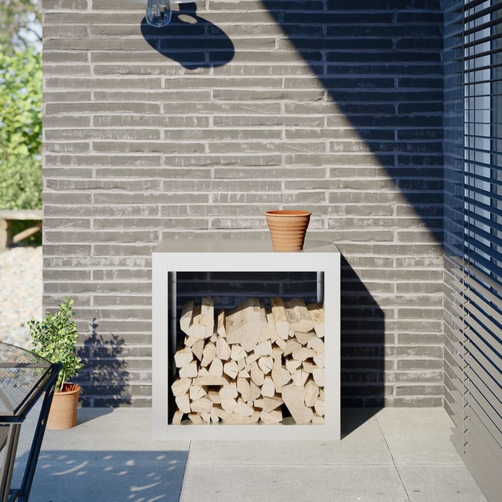 VidaXL Haardhoutrek 60x40x60 cm staal wit