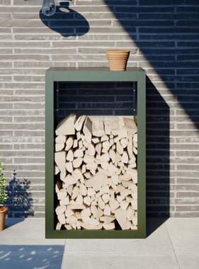 VidaXL Haardhoutrek 60x40x100 cm staal groen