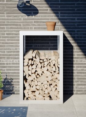 VidaXL Haardhoutrek 60x40x100 cm staal wit