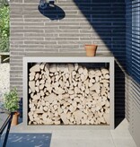 VidaXL Haardhoutrek 100x40x80 cm roestvrij staal