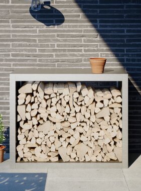 VidaXL Haardhoutrek 100x40x80 cm roestvrij staal