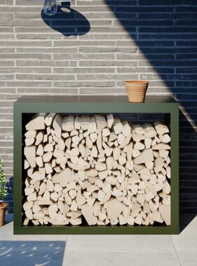 VidaXL Haardhoutrek 100x40x80 cm staal groen