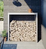 VidaXL Haardhoutrek 100x40x100 cm roestvrij staal