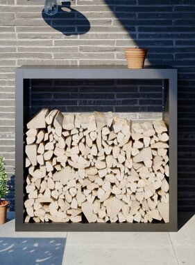 VidaXL Haardhoutrek 100x40x100 cm staal antracietkleurig