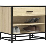 VidaXL Schoenenbank 60x40x53,5 cm bewerkt hout en metaal sonoma eiken