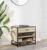 VidaXL Schoenenbank 60x40x53,5 cm bewerkt hout en metaal sonoma eiken