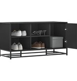 VidaXL Schoenenbank 100x40x53,5 cm bewerkt hout en metaal zwart