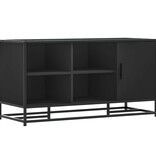 VidaXL Schoenenbank 100x40x53,5 cm bewerkt hout en metaal zwart