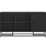 VidaXL Schoenenbank 100x40x53,5 cm bewerkt hout en metaal zwart