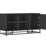 VidaXL Schoenenbank 100x40x53,5 cm bewerkt hout en metaal zwart