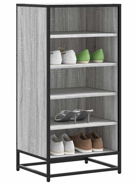 VidaXL Schoenenrek 48x38x97,5 cm bewerkt hout grijs sonoma eikenkleur