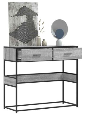 VidaXL Wandtafel 90x35x80 cm bewerkt hout grijs sonoma eikenkleurig