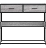 VidaXL Wandtafel 90x35x80 cm bewerkt hout grijs sonoma eikenkleurig