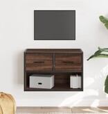 VidaXL Tv-meubel 60x31x39,5 cm bewerkt hout metaal bruin eikenkleurig