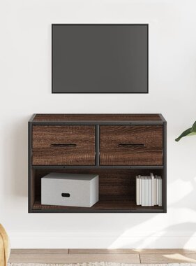 VidaXL Tv-meubel 60x31x39,5 cm bewerkt hout metaal bruin eikenkleurig