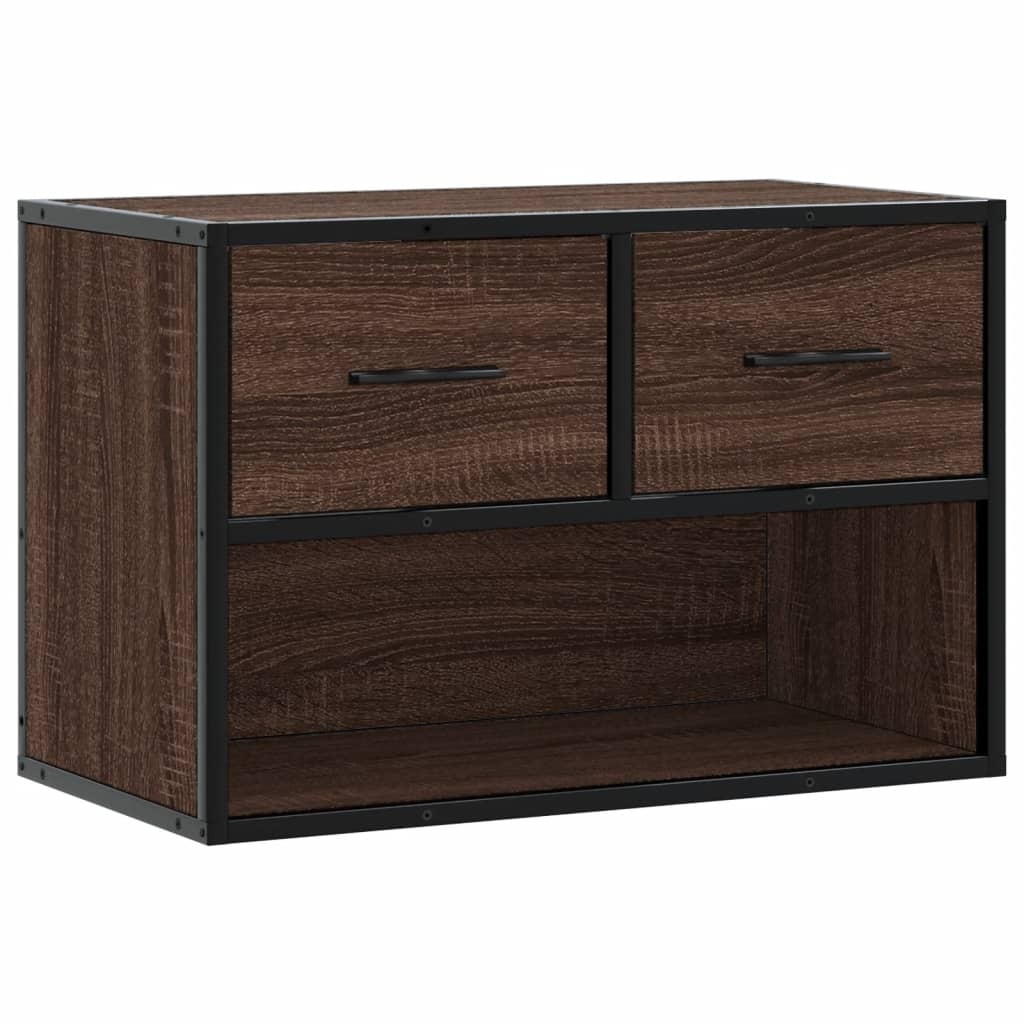 VidaXL Tv-meubel 60x31x39,5 cm bewerkt hout metaal bruin eikenkleurig