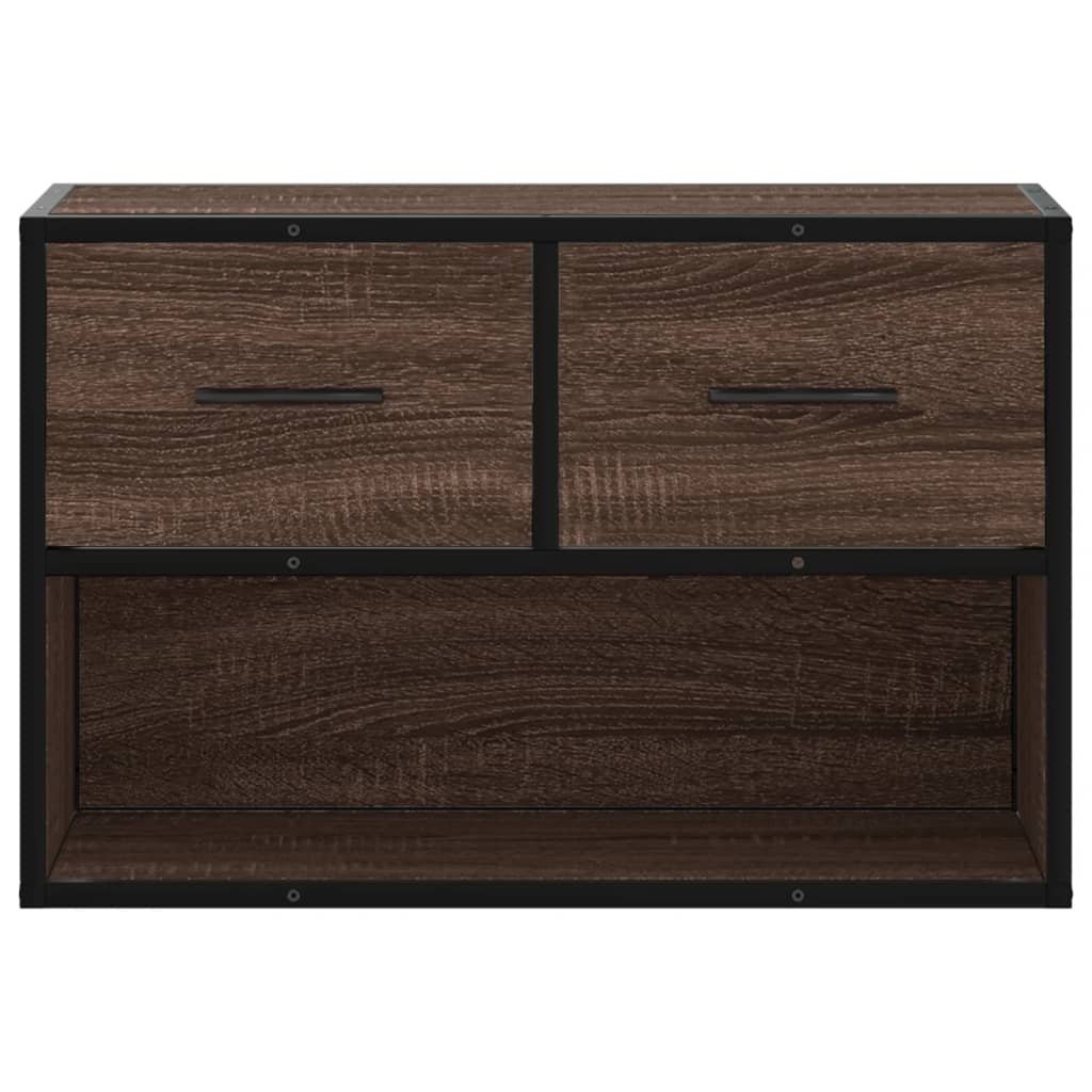 VidaXL Tv-meubel 60x31x39,5 cm bewerkt hout metaal bruin eikenkleurig