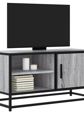 VidaXL Tv-meubel 80x34,5x40 cm bewerkt hout metaal grijs sonoma eiken