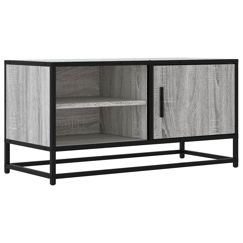 VidaXL Tv-meubel 80x34,5x40 cm bewerkt hout metaal grijs sonoma eiken