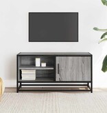 VidaXL Tv-meubel 80x34,5x40 cm bewerkt hout metaal grijs sonoma eiken