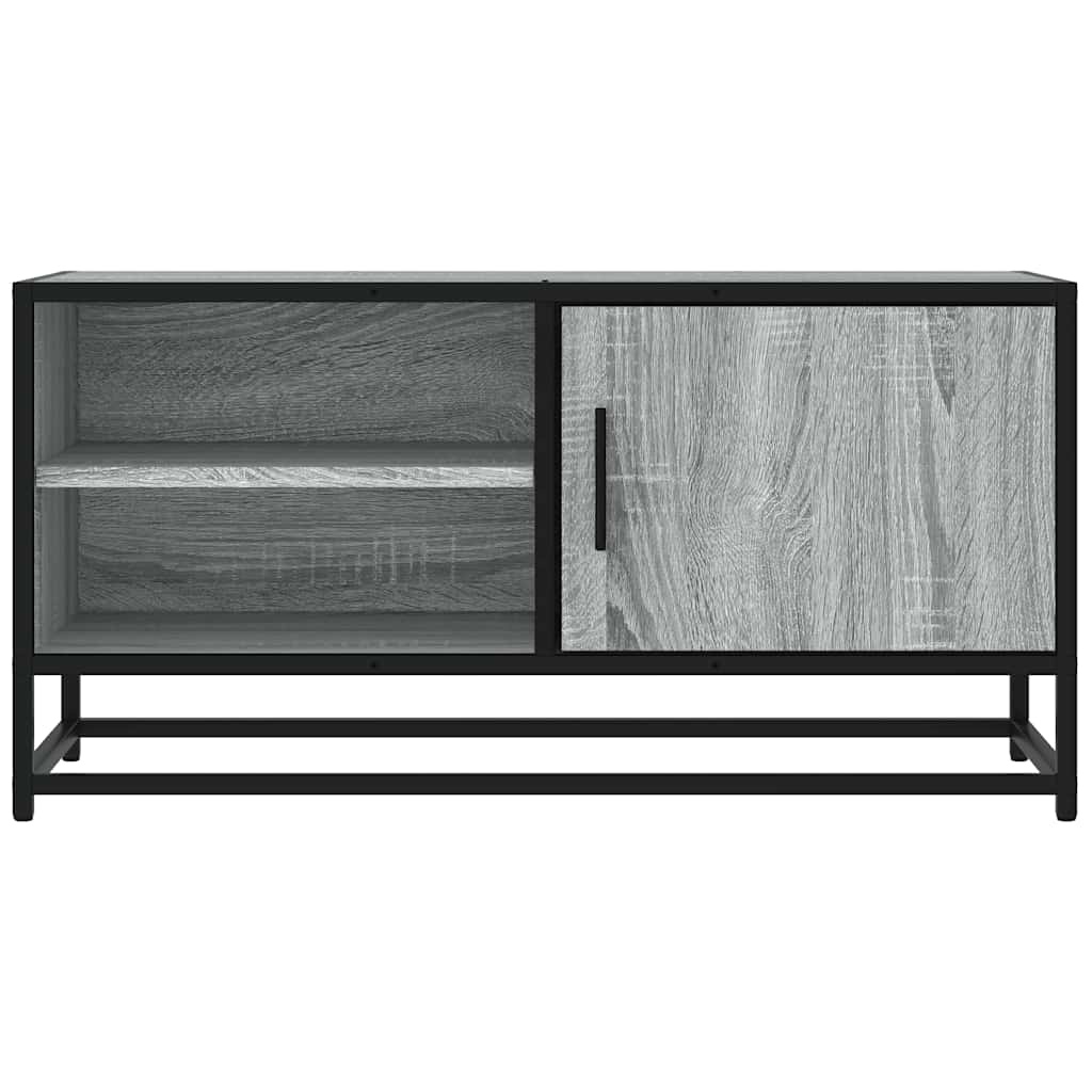 VidaXL Tv-meubel 80x34,5x40 cm bewerkt hout metaal grijs sonoma eiken