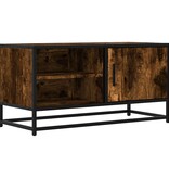 VidaXL Tv-meubel 80x34,5x40cm bewerkt hout metaal gerookt eikenkleurig