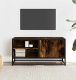 VidaXL Tv-meubel 80x34,5x40cm bewerkt hout metaal gerookt eikenkleurig