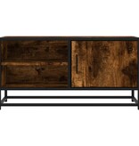VidaXL Tv-meubel 80x34,5x40cm bewerkt hout metaal gerookt eikenkleurig