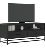 VidaXL Tv-meubel 100x34,5x40 cm bewerkt hout en metaal zwart