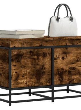 VidaXL Opbergbox met deksel 80x40x51,5 cm bewerkt hout gerookt eiken