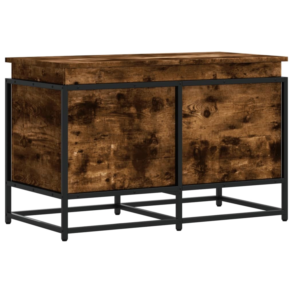 VidaXL Opbergbox met deksel 80x40x51,5 cm bewerkt hout gerookt eiken