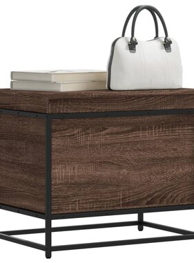 VidaXL Opbergbox met deksel 60x40x51,5 cm bewerkt hout bruin eiken