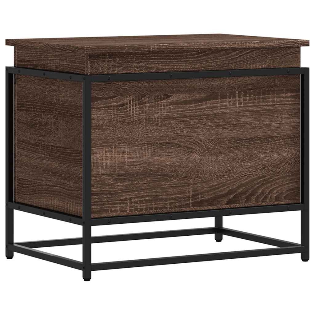 VidaXL Opbergbox met deksel 60x40x51,5 cm bewerkt hout bruin eiken