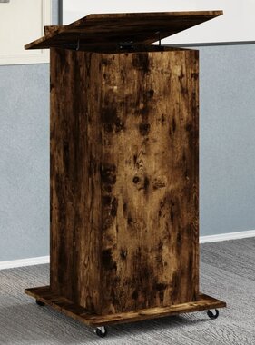 VidaXL Lessenaar met wielen en lade 55x55x107 cm hout gerookt eiken
