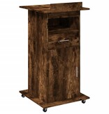 VidaXL Lessenaar met wielen en lade 55x55x107 cm hout gerookt eiken