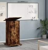 VidaXL Lessenaar met wielen en lade 55x55x107 cm hout gerookt eiken